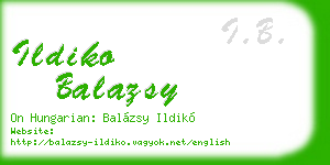 ildiko balazsy business card